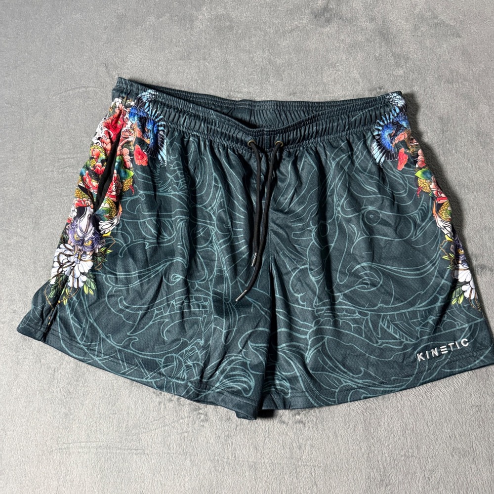 Kinetic Samurai Garden Fundamental Shorts 3XL Teal Mesh Made in USA NWT
